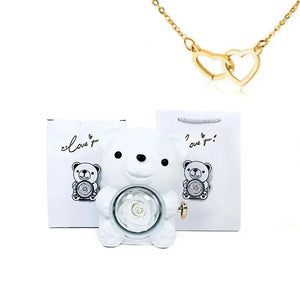 Eternal Rose -CYGlobal ™ -Bear  Box Necklace with message