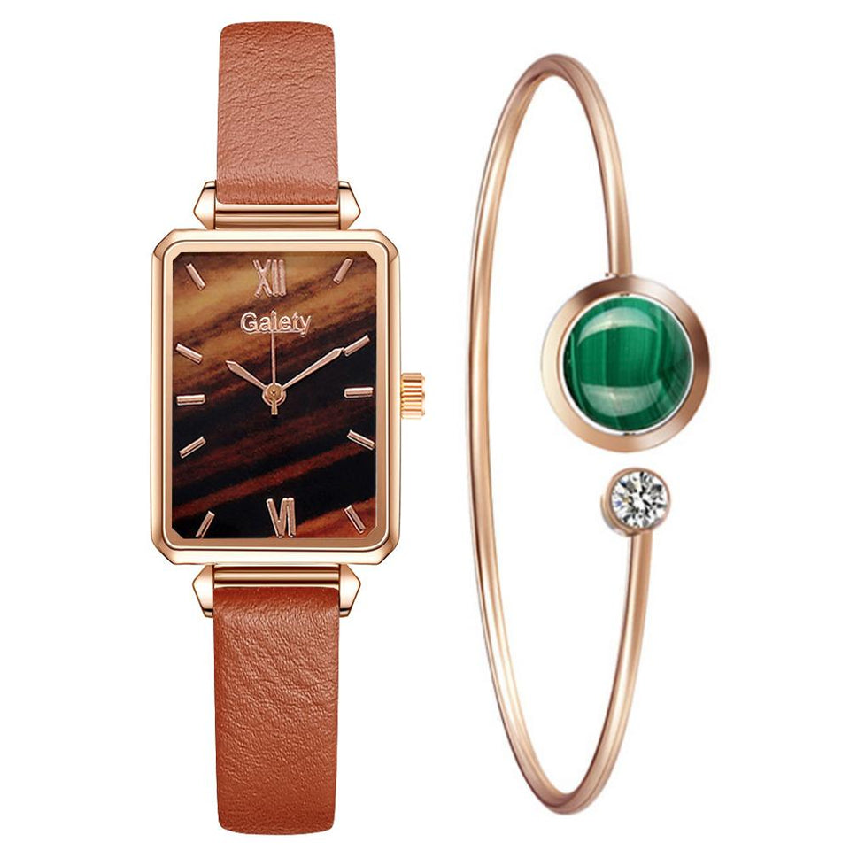 DUO QUARTZ WATCH & BRACELET  GOLDEN DIAMOND
